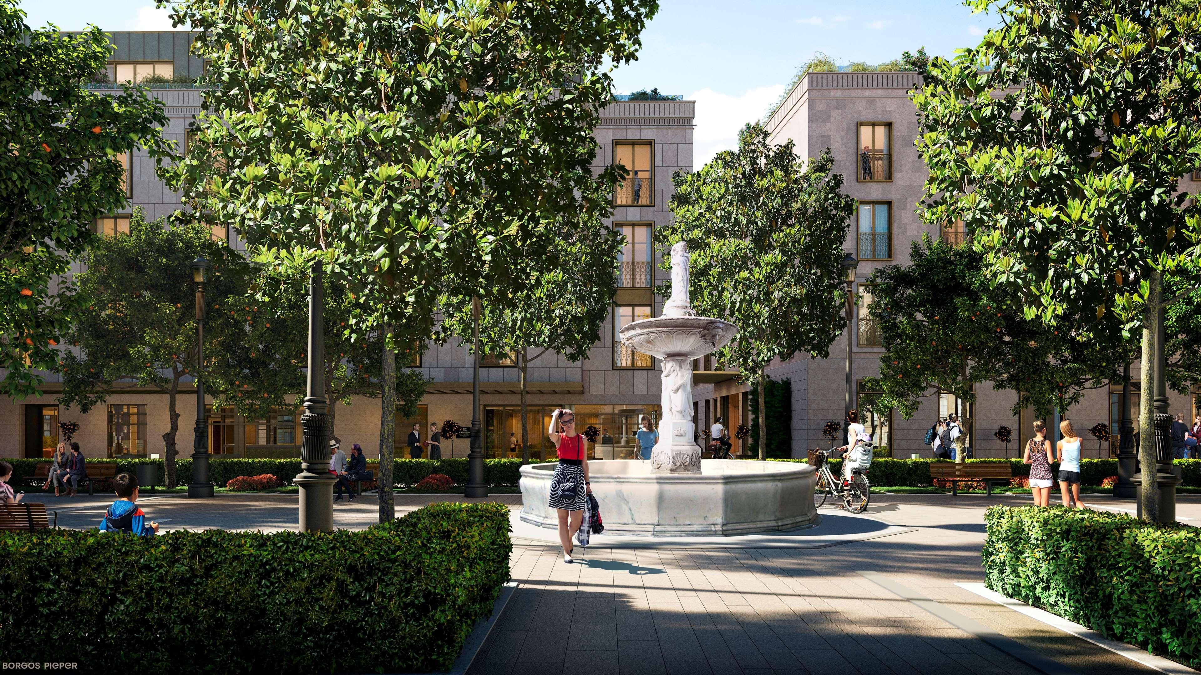 Radisson Collection Hotel, Magdalena Plaza Sevilla Kültér fotó The proposed fountain at the heart of the development